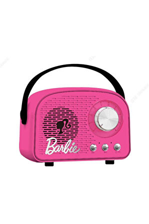 Barbie Hayranlarına Özel Lisanslı Retro Tarz Lisanslı Bluetooth Hoparlör - Fuşya