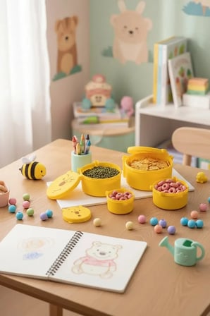 Disney Lisanslı Winnie the Pooh Gıda Saklama Seti – 4’lü Paket Mutfak Düzenleyici
