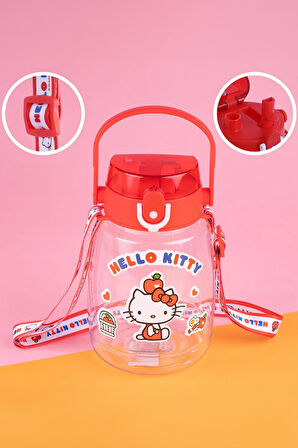 Hello Kitty Lisanslı Elma Koleksiyonu Büyük Plastik Suluk
