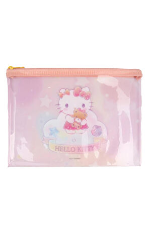 Sanrio Lisanslı Pvc Şeffaf Kalemlik (20*14,5Cm) - Hello Kitty