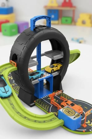 Miniso Lisanslı Mini Araba Seti 4'lü – Lastik İzli Pistli Yarış Oyuncak Seti