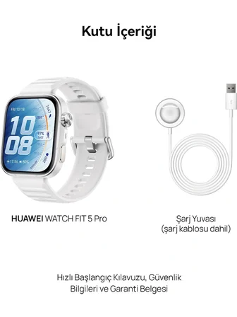 Huawei Watch Fit 5 Pro Akıllı Saat - Beyaz, Nfc ile Ödeme, Kapsamlı Sağlık Takibi, Gelişmiş Uyku Takibi, Uzun Pil Ömrü, İos Android Uyumlu