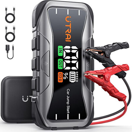 UTRAI Jstar JS10 27000mAh 6000A Jump Starter Taşınabilir Akü Takviye Kiti + Taşıma Çantası (Çanta + 65W PD Powerbank + LED Lamba)