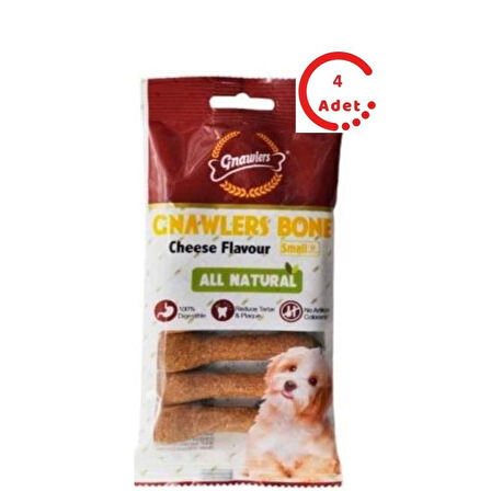 Gnawlers Köpek Ödül Kemiği Peynir Aromalı 6'lı 100 Gr x 4 Adet