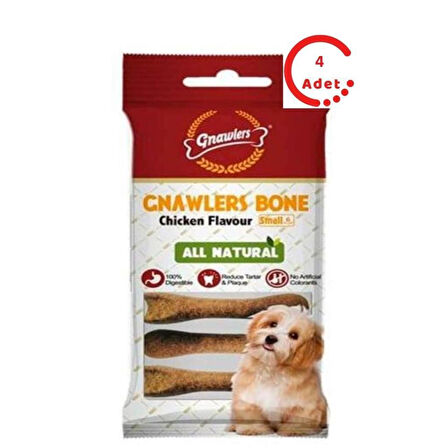 Gnawlers Köpek Ödül Kemiği Tavuk Aromalı 6'lı Paket x 4 Adet
