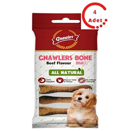 Gnawlers Köpek Ödül Kemiği Beef (Biftek) Flavour 6'lı Paket x 4 Adet