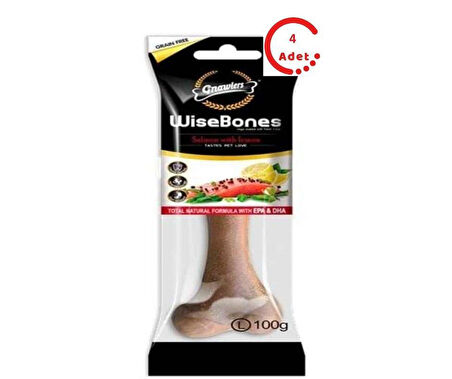 Gnawlers Köpek Ödül Kemiği Somonlu ve Limonlu 100 Gr x 4 Adet
