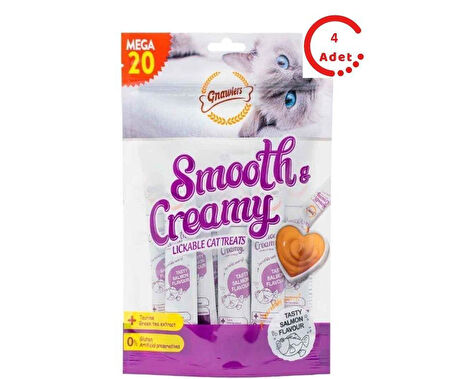 Gnawlers Krema Kedi Ödülü Somonlu 20x15 Gr x 4 Adet
