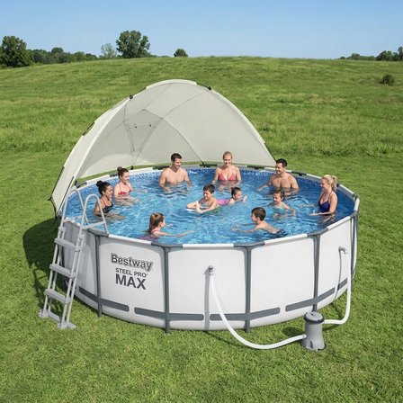 Bestway Steel Pro MAX Prefabrik Yer Üstü Gölgelikli Yuvarlak Havuz Seti 457cm x 122cm 56438 BW610