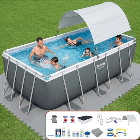 Bestway Gölgelikli Prefabrik Havuz Seti 404x201x100cm BW569 56441