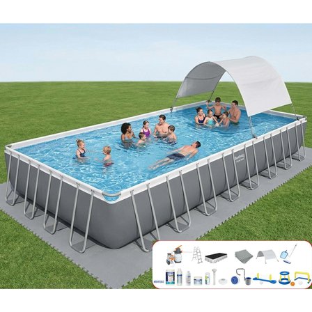 Bestway Gölgelikli Prefabrik Full Havuz Seti 956 cm x 488 x 132 cm BW580 56623