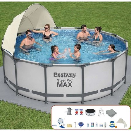 Bestway Yuvarlak Gölgelikli Prefabrik FULL Havuz Seti 366x122cm 56420 BW562