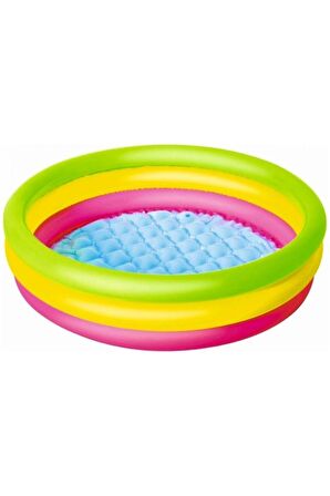 Bestway 51104 Üç Halkalı Renkli Şişme Çocuk Havuz 102x25 Cm