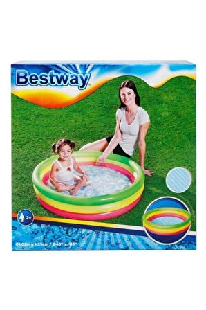 Bestway 51104 Üç Halkalı Renkli Şişme Çocuk Havuz 102x25 Cm