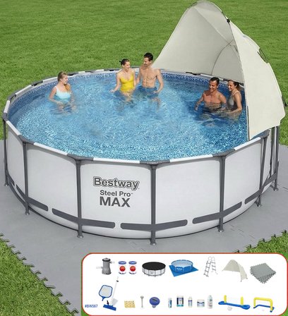 Bestway Gölgelikli Prefabrik Full Havuz Seti 457x122cm BW567 56438