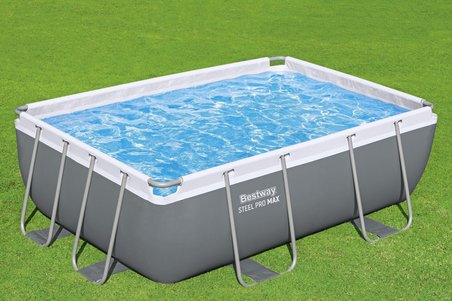 Bestway Steel Pro MAX Gölgelikli Prefabrik Dikdörtgen Havuz Seti 282 cm x 196 cm x 84 cm BW592