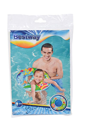 Bestway 56 cm Deniz Desenli Simidi ile Çocuklar Güvenle Yüzsün!