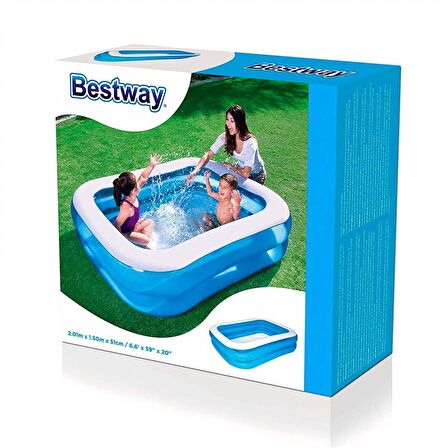 Bestway 54005, Büyük Bahçe-Teras Şişme Aile Havuzu-201x150x51cm