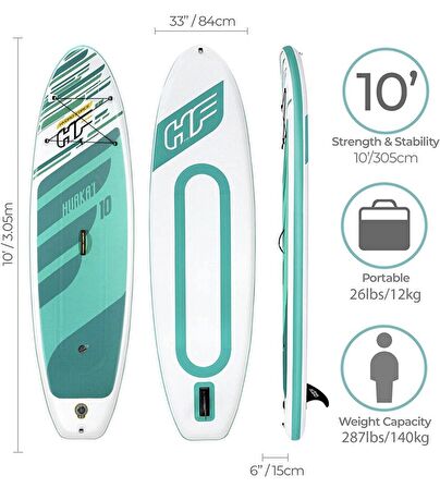 Bestway Hydro Force 65346 Şişme Paddle Board Ayakta Kürekli Sörf Set 305x84x15 cm 