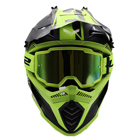 LS2 CHARGER GOGGLES MOTOKROS GÖZLÜK (IRIDIUM CAMLI) NEON SARI