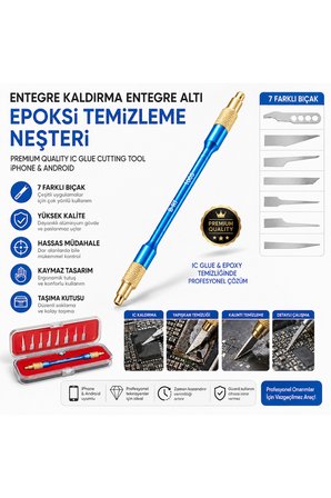 Elektronik Kart Temizleme ve Entegre Onarım Uç Seti – 7 Uçlu Hassas Servis Aparatı