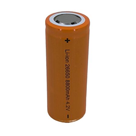 Hedyex 26650 Şarjlı Pil 8800mAh 4.2V Li-ion Pil 1Li Premium