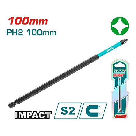Total Darbeli 100MM PH2 Bits Ucu TACIM71PH2100