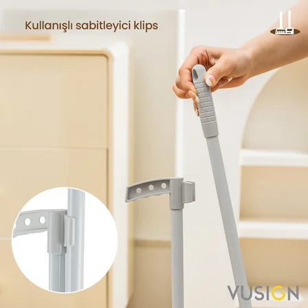 Süpürge Seti Süpürge + Toz Toplama Küreği Gri Beyaz
