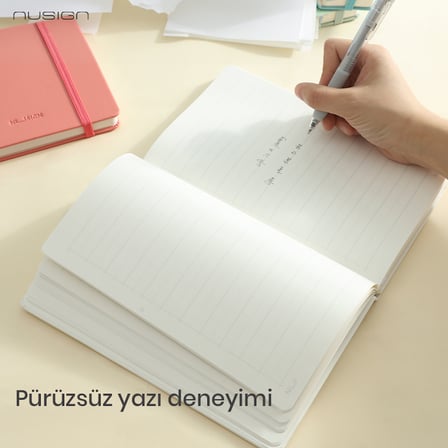 Nusign Deri Kapaklı Defter, Pembe