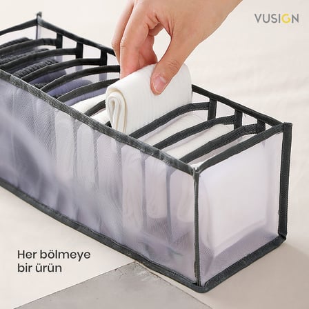 Vusign VS522 Fileli İç Çamaşırı Saklama Kutusu, Beyaz