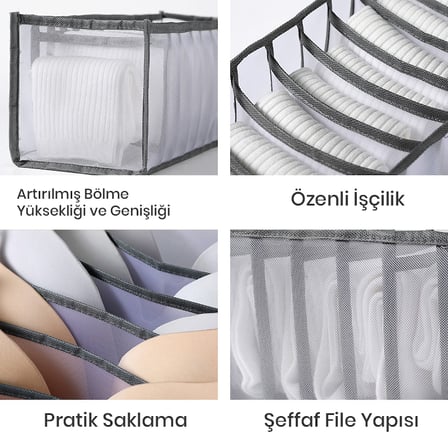 Vusign VS522 Fileli İç Çamaşırı Saklama Kutusu, Beyaz