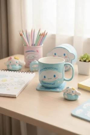 Sanrio Lisanslı Cinnamoroll Kabartmalı Seramik Kupa - 450 ml