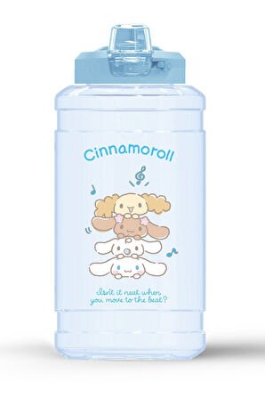 Sanrio Lisanslı Otomatik Kapaklı Büyük Plastik Şişe (1900ml) - Cinnamoroll