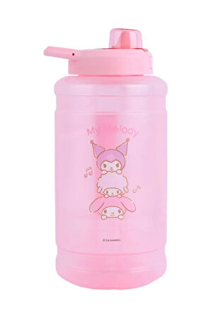 Sanrio Lisanslı Otomatik Kapaklı Büyük Plastik Şişe (1900ml) - My Melody