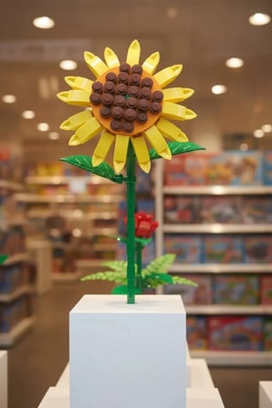 Miniso Lisanslı Çiçek Serisi Ayçiçeği İnşa Blokları Seti ABS Dekoratif Çiçek Yapım Bloğu