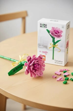 Miniso Lisanslı Çiçek Serisi Karanfil İnşa Blokları Seti ABS Dekoratif Çiçek Yapım Bloğu