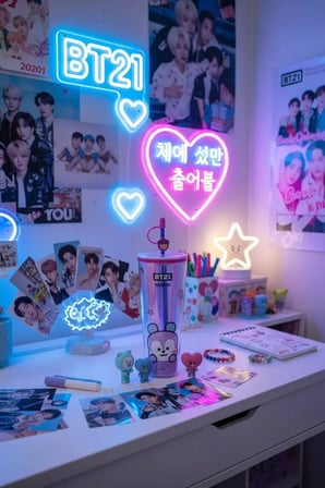 BT21 Lisanslı Mang Çift Cidarlı Pipetli Şişe – Holografik Tasarım Soğuk İçecek Matarası 800 Ml