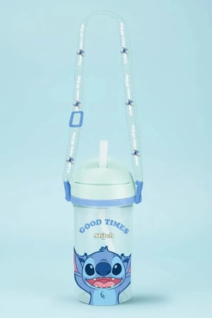 Disney Stitch Lisanslı Omuz Askılı Pipetli Matara – 17,4 Cm – Pratik Taşıma