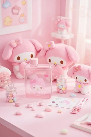 Sanrio Lisanslı Omuz Askılı Sızdırmaz Plastik Su Şişesi My Melody 500 ml