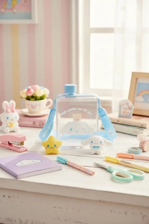 Sanrio Lisanslı Omuz Askılı Sızdırmaz Plastik Su Şişesi Cinnamoroll 500 ml