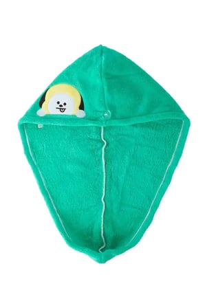 BT21 Lisanslı Düğmeli Ultra Emici Mikrofiber Saç Kurutma Havlusu Chimmy 13 cm