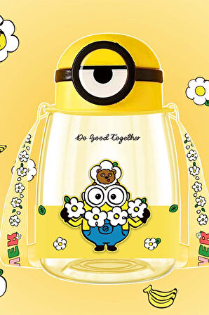 Minions Lisanslı Otomatik Kapaklı Plastik Suluk (800ml)