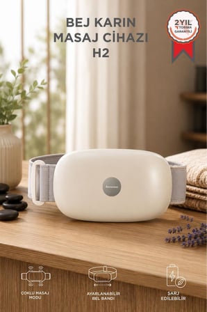 Lenovo Şarjlı Masaj Cihazı Akıllı Masaj Yastığı Sırt Bel ve Karın SPA Masaj Cihazı H2 Bej