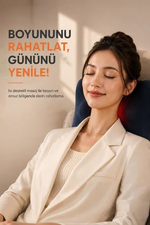 Lenovo Şarjlı Masaj Cihazı Akıllı Isıtmalı Masaj Yastığı Sırt ve Bel Masaj Cihazı N8 Mavi