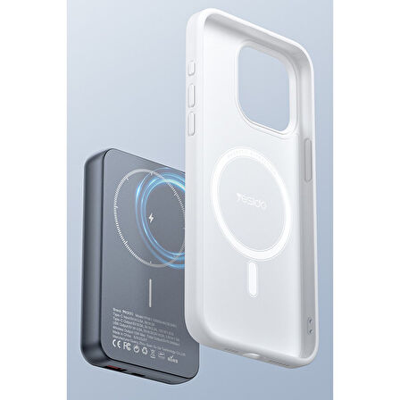 Yesido YP49 Dijital Göstergeli 10.000 mAh 15W MagSafe Powerbank - Siyah