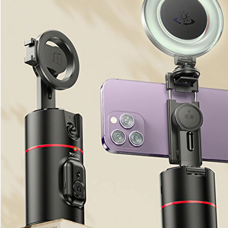 Yesido SF20 Yapay Zeka Yüz Takipli Gimbal & Tripod - Siyah