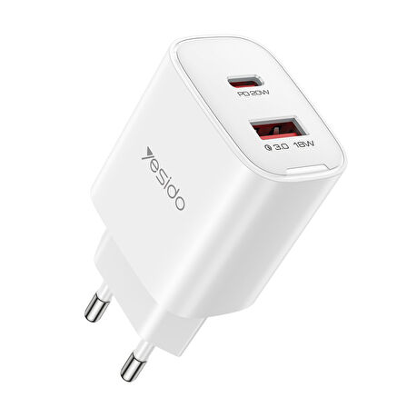 Yesido YC02E 20W PD Hızlı Şarj Cihazı - Beyaz