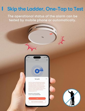 Meross Matter Akıllı Duman ve Yangın Alarm Sensörü MA151 (Apple Home Destekli)