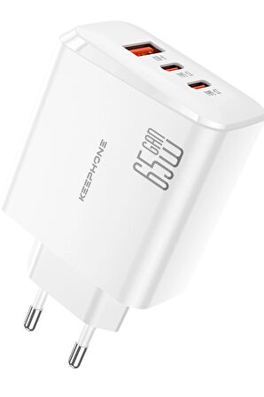 Keephone CH23121 GaN 65W PD Şarj Cihazı - Beyaz