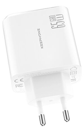 Keephone CH23121 GaN 65W PD Şarj Cihazı - Beyaz